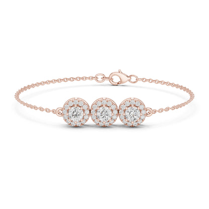 18k Yellow Gold Round Lab-Grown Diamond Wedding Bracelet for Women | Pure Carat