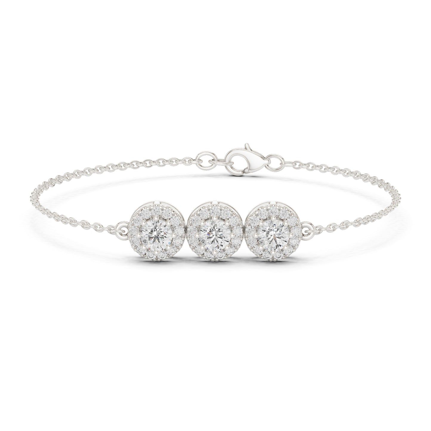 18k Yellow Gold Round Lab-Grown Diamond Wedding Bracelet for Women | Pure Carat