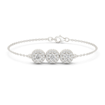 18k Yellow Gold Round Lab-Grown Diamond Wedding Bracelet for Women | Pure Carat