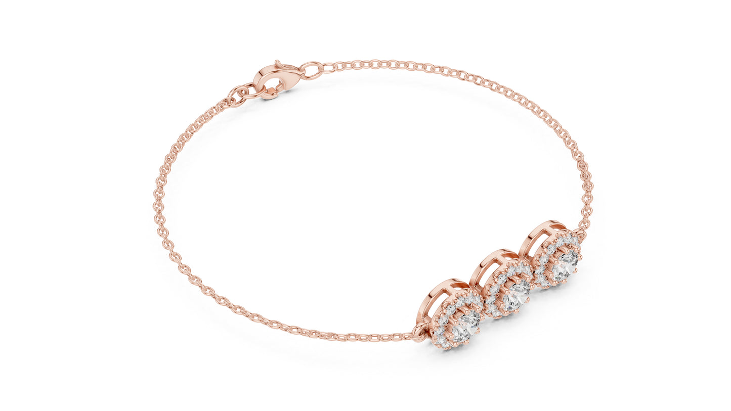 18k Yellow Gold Round Lab-Grown Diamond Wedding Bracelet for Women | Pure Carat