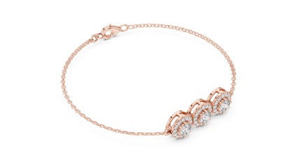 18k Yellow Gold Round Lab-Grown Diamond Wedding Bracelet for Women | Pure Carat
