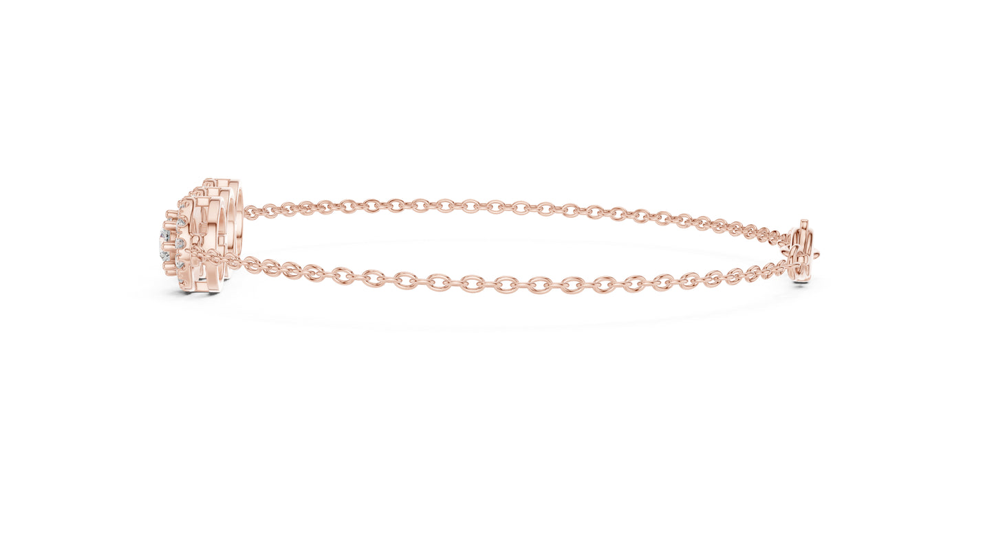 18k Yellow Gold Round Lab-Grown Diamond Wedding Bracelet for Women | Pure Carat