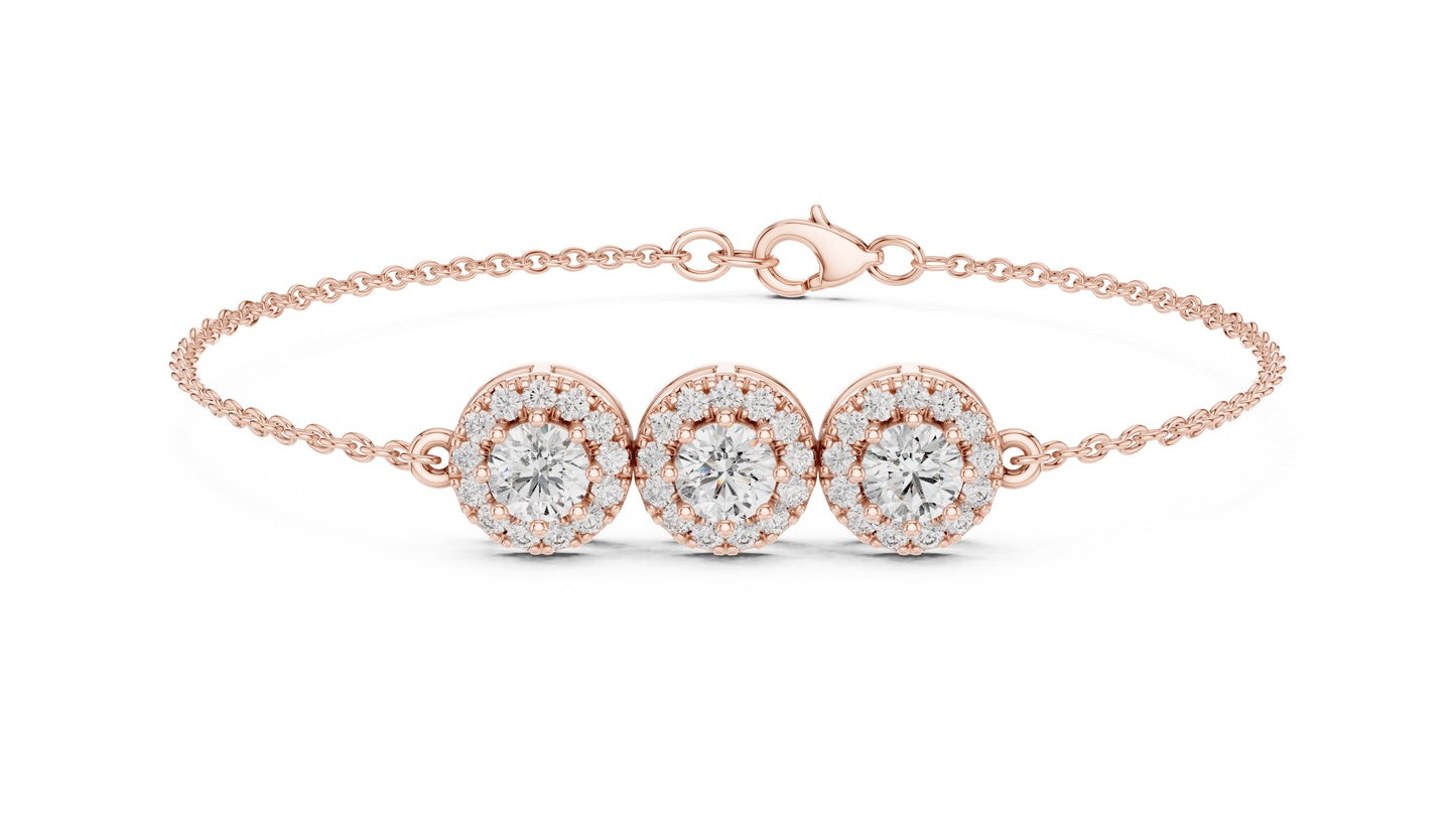 18k Yellow Gold Round Lab-Grown Diamond Wedding Bracelet for Women | Pure Carat