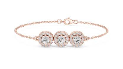 18k Yellow Gold Round Lab-Grown Diamond Wedding Bracelet for Women | Pure Carat