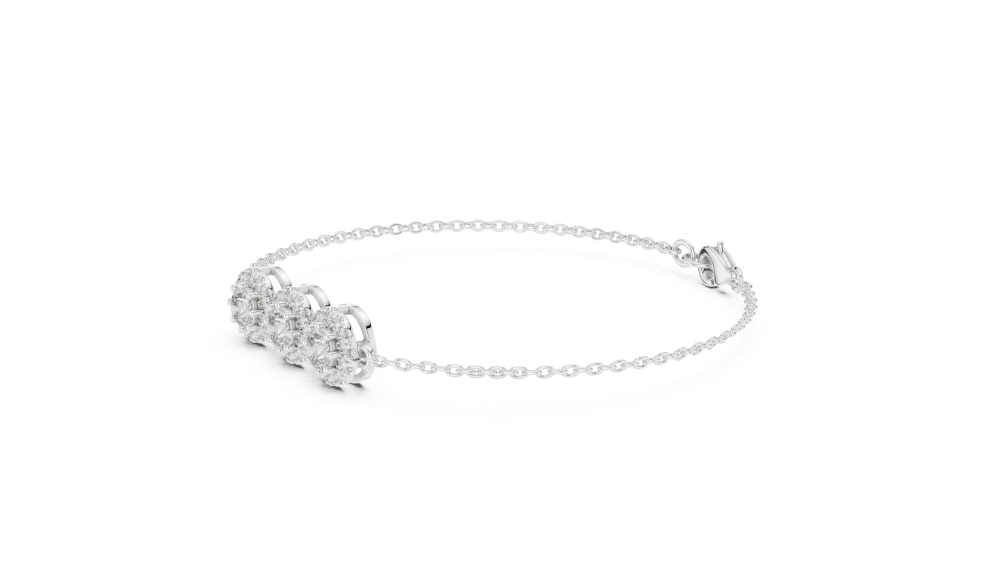 18k Yellow Gold Round Lab-Grown Diamond Wedding Bracelet for Women | Pure Carat
