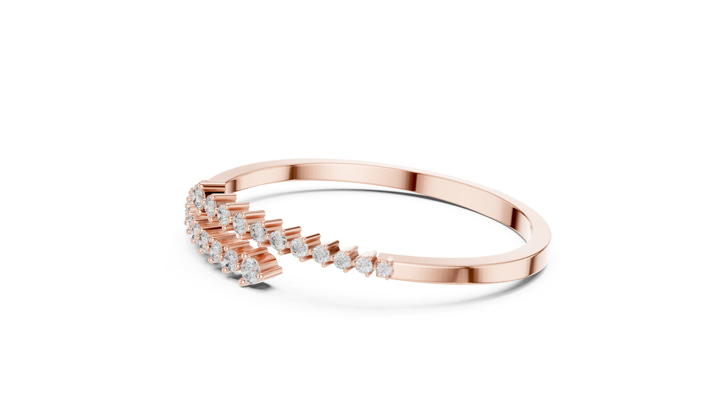 18k Rose Gold Round Lab-Grown Diamond Bridal Bracelet for Women | Pure Carat