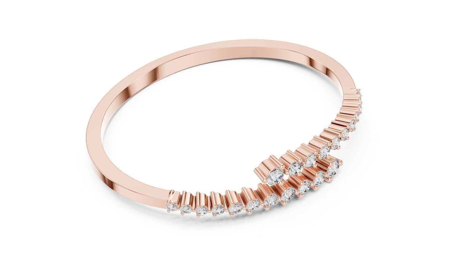 18k Rose Gold Round Lab-Grown Diamond Bridal Bracelet for Women | Pure Carat