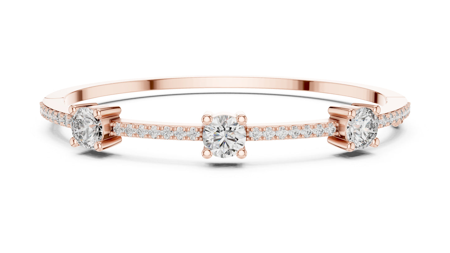 14k White Gold Round Lab-Grown Diamond Office Wear Bracelet for Women | Pure Carat