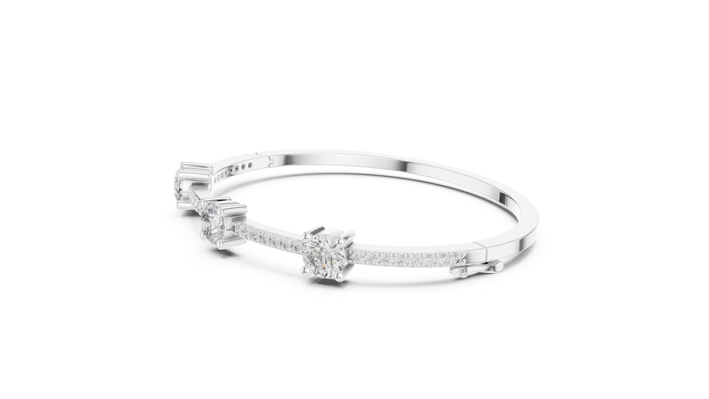 14k White Gold Round Lab-Grown Diamond Office Wear Bracelet for Women | Pure Carat