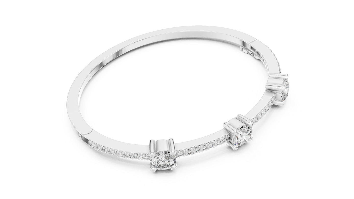 14k White Gold Round Lab-Grown Diamond Office Wear Bracelet for Women | Pure Carat