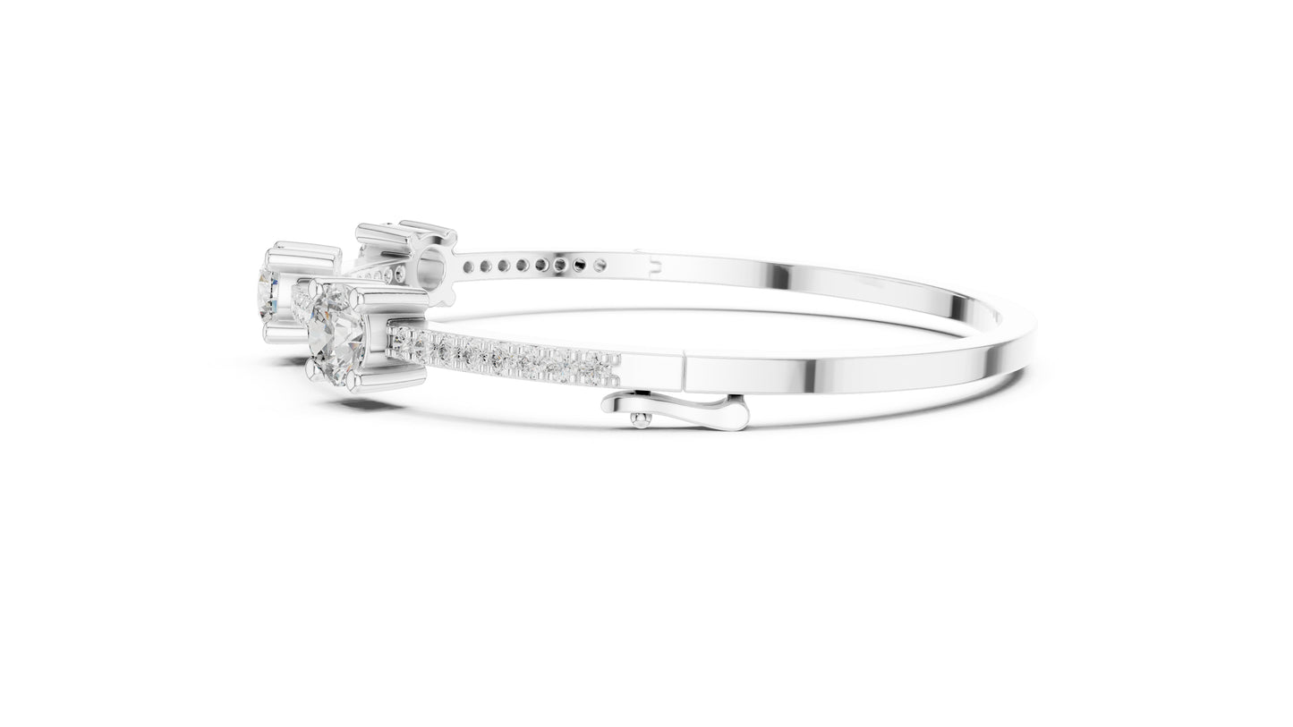14k White Gold Round Lab-Grown Diamond Office Wear Bracelet for Women | Pure Carat