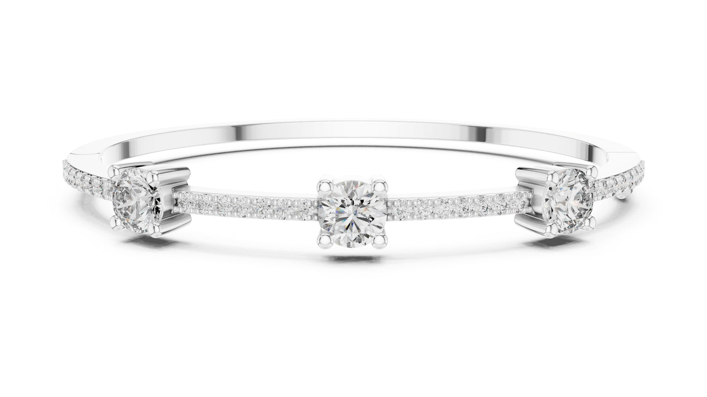 14k White Gold Round Lab-Grown Diamond Office Wear Bracelet for Women | Pure Carat