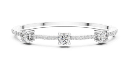 14k White Gold Round Lab-Grown Diamond Office Wear Bracelet for Women | Pure Carat