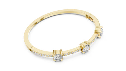14k White Gold Round Lab-Grown Diamond Office Wear Bracelet for Women | Pure Carat