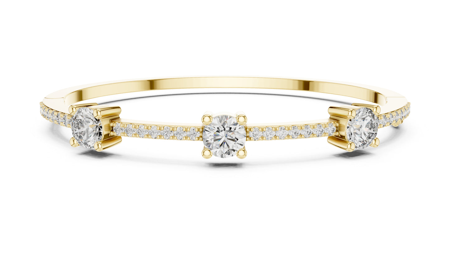 14k White Gold Round Lab-Grown Diamond Office Wear Bracelet for Women | Pure Carat