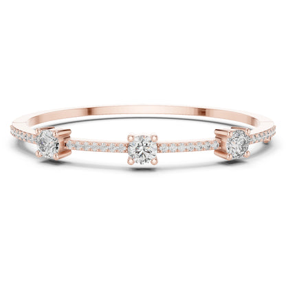 14k White Gold Round Lab-Grown Diamond Office Wear Bracelet for Women | Pure Carat