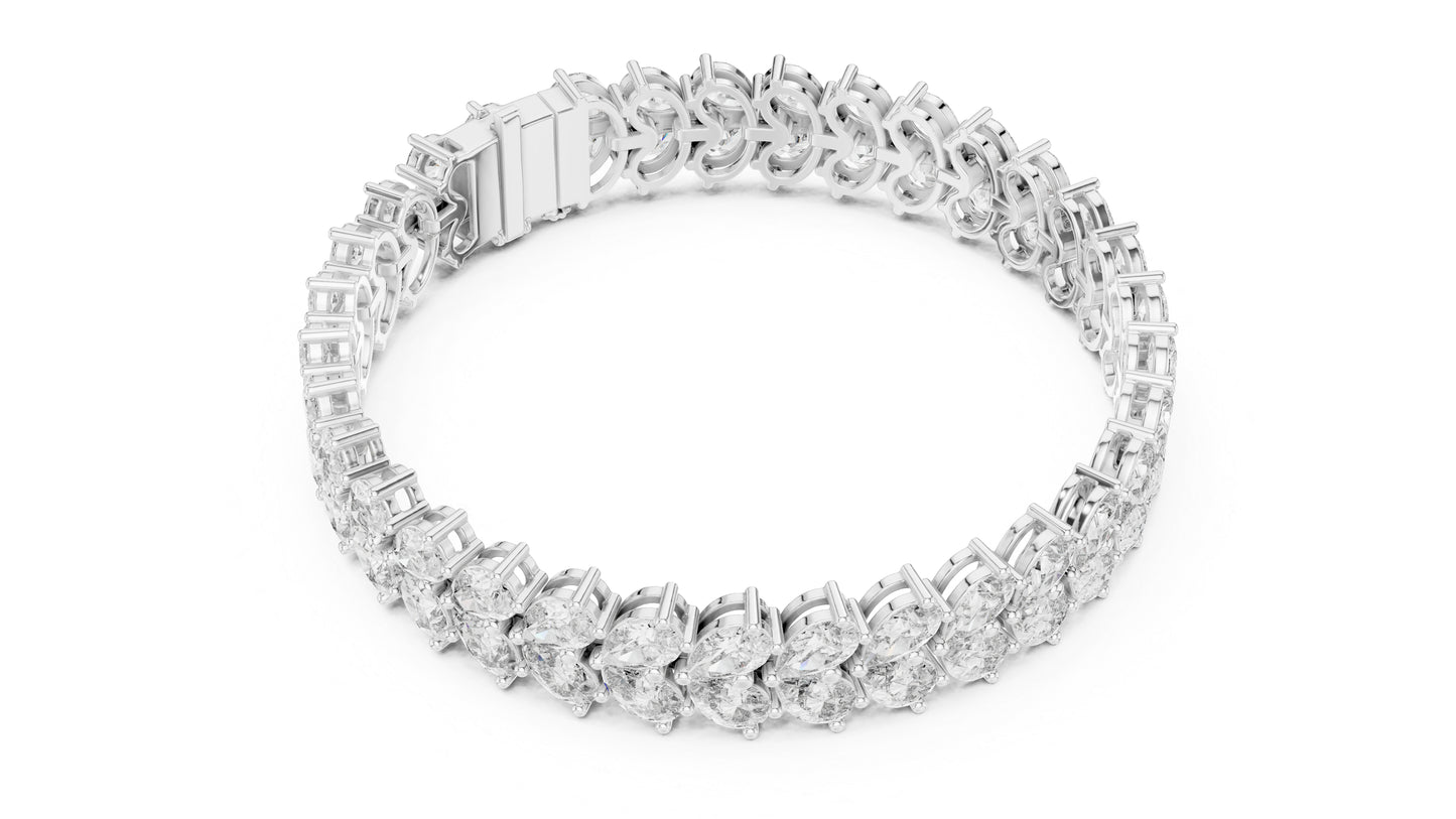 18k Yellow Gold Pear Lab-Grown Diamond Everyday Wear Bracelet for Women | Pure Carat