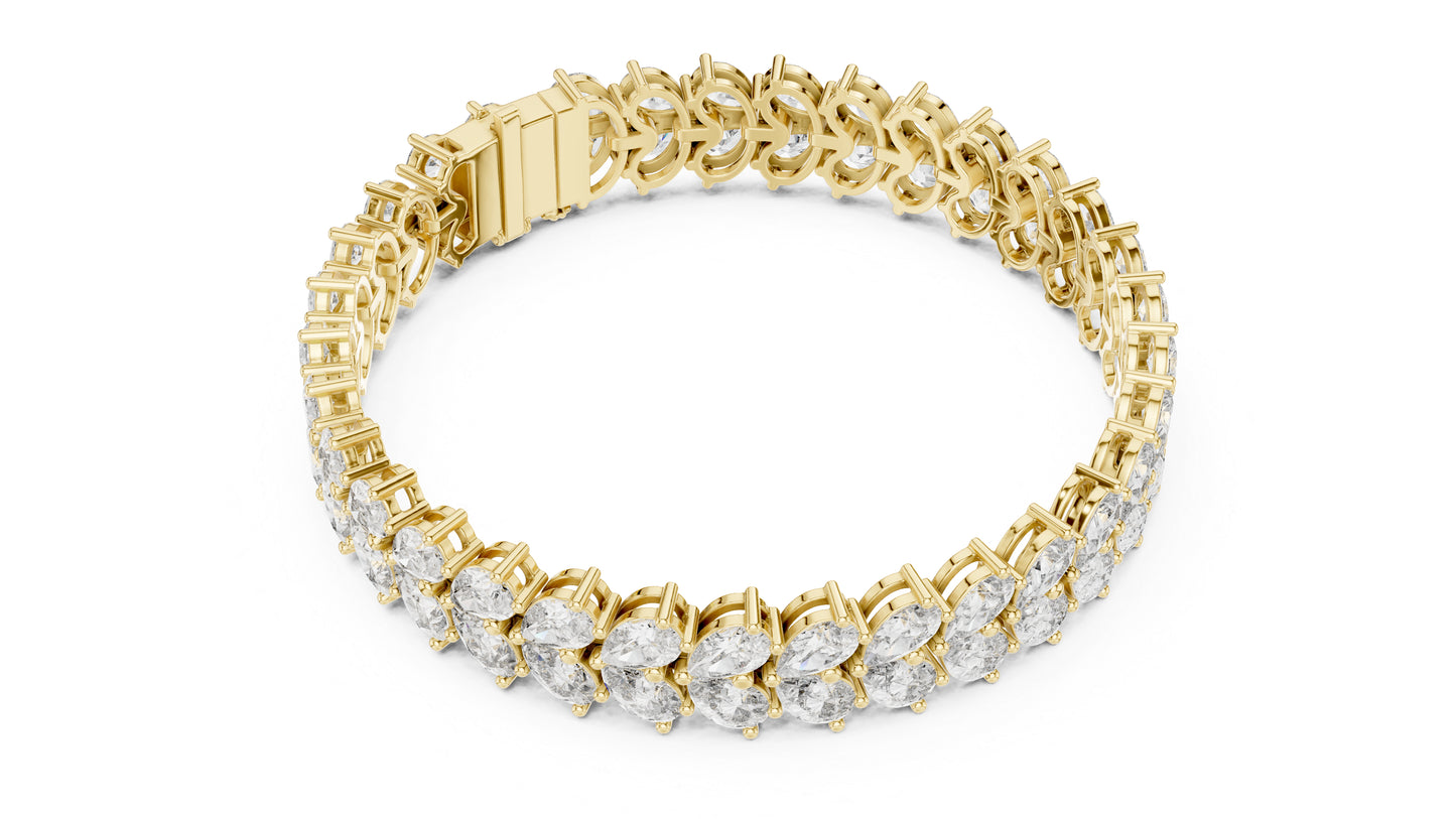 18k Yellow Gold Pear Lab-Grown Diamond Everyday Wear Bracelet for Women | Pure Carat