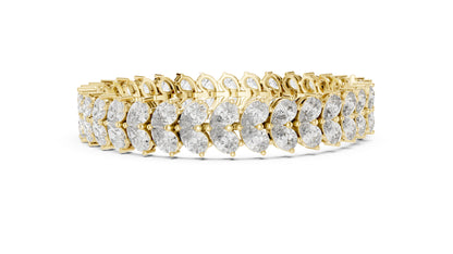 18k Yellow Gold Pear Lab-Grown Diamond Everyday Wear Bracelet for Women | Pure Carat