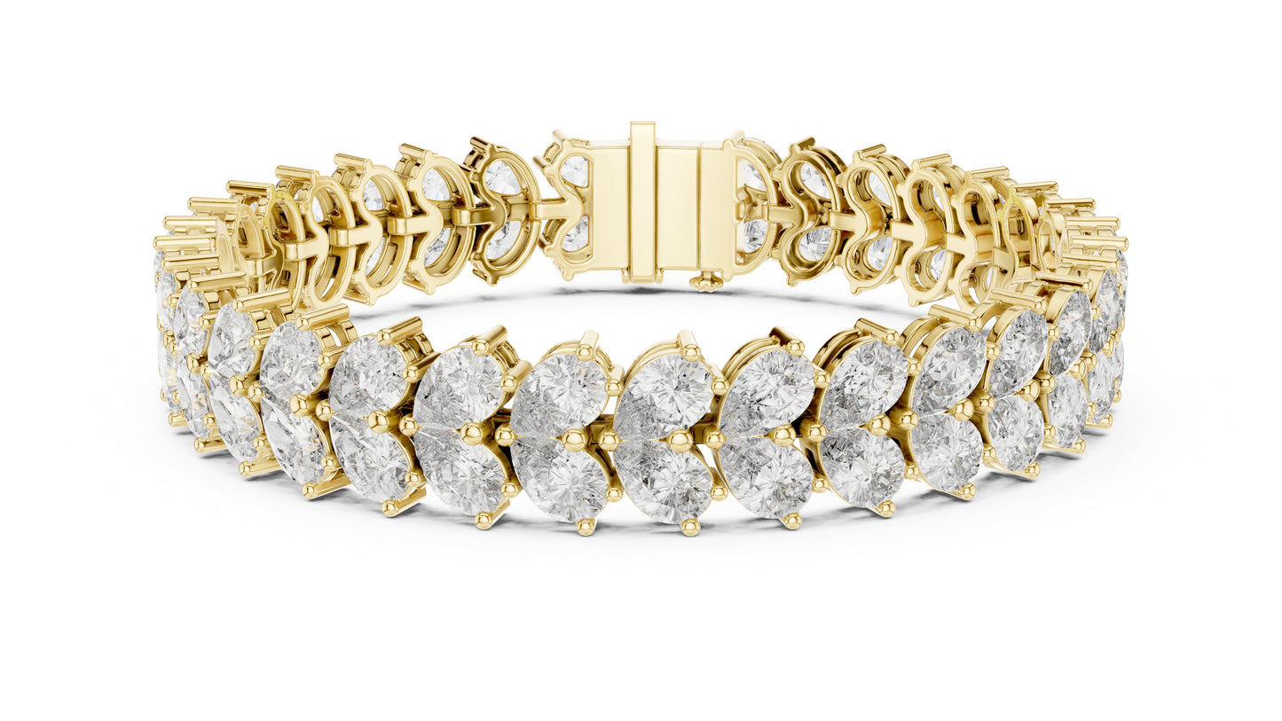 18k Yellow Gold Pear Lab-Grown Diamond Everyday Wear Bracelet for Women | Pure Carat