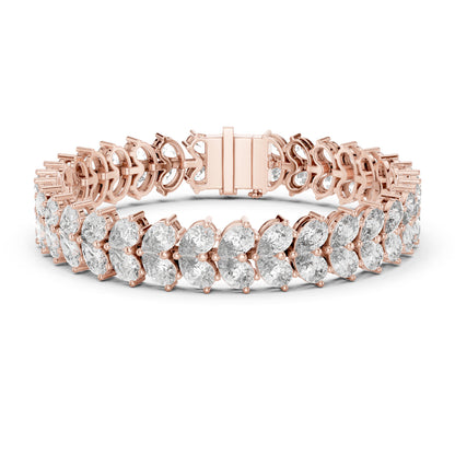 18k Yellow Gold Pear Lab-Grown Diamond Everyday Wear Bracelet for Women | Pure Carat