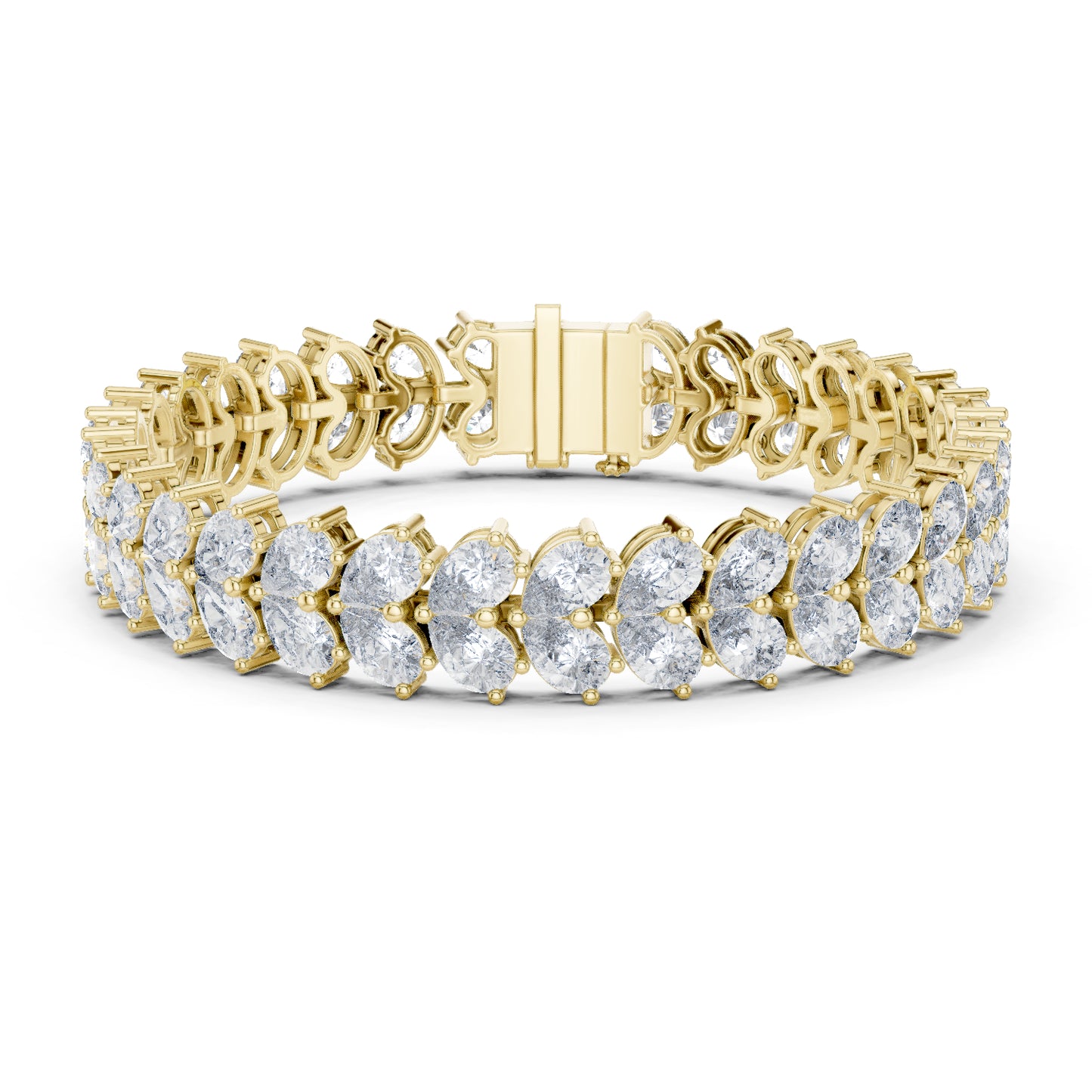18k Yellow Gold Pear Lab-Grown Diamond Everyday Wear Bracelet for Women | Pure Carat