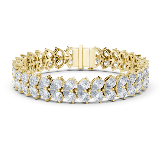 18k Yellow Gold Pear Lab-Grown Diamond Everyday Wear Bracelet for Women | Pure Carat