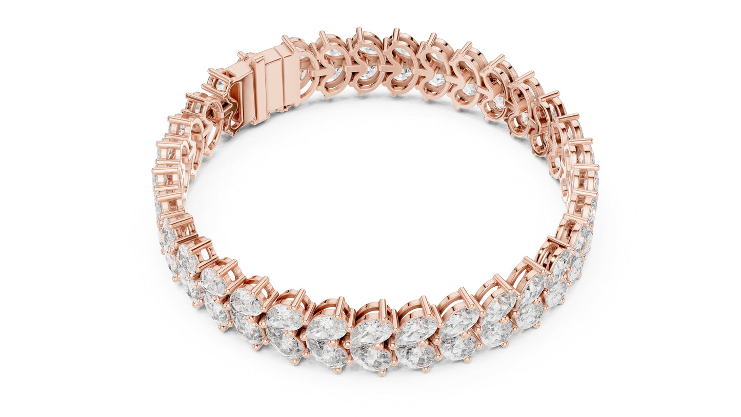 18k Yellow Gold Pear Lab-Grown Diamond Everyday Wear Bracelet for Women | Pure Carat