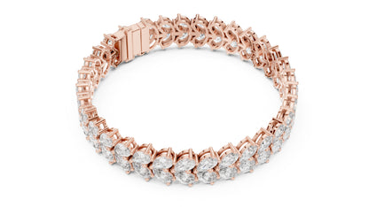 18k Yellow Gold Pear Lab-Grown Diamond Everyday Wear Bracelet for Women | Pure Carat