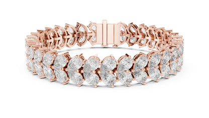 18k Yellow Gold Pear Lab-Grown Diamond Everyday Wear Bracelet for Women | Pure Carat