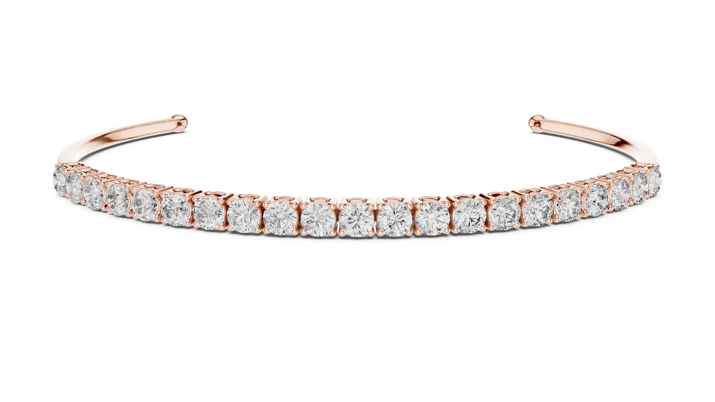 14K White Gold Round Lab-Grown Diamond Bridal Bracelet - Pure Carat