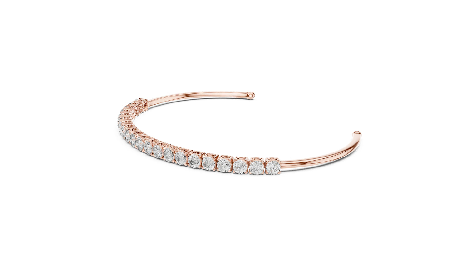 14K White Gold Round Lab-Grown Diamond Bridal Bracelet - Pure Carat