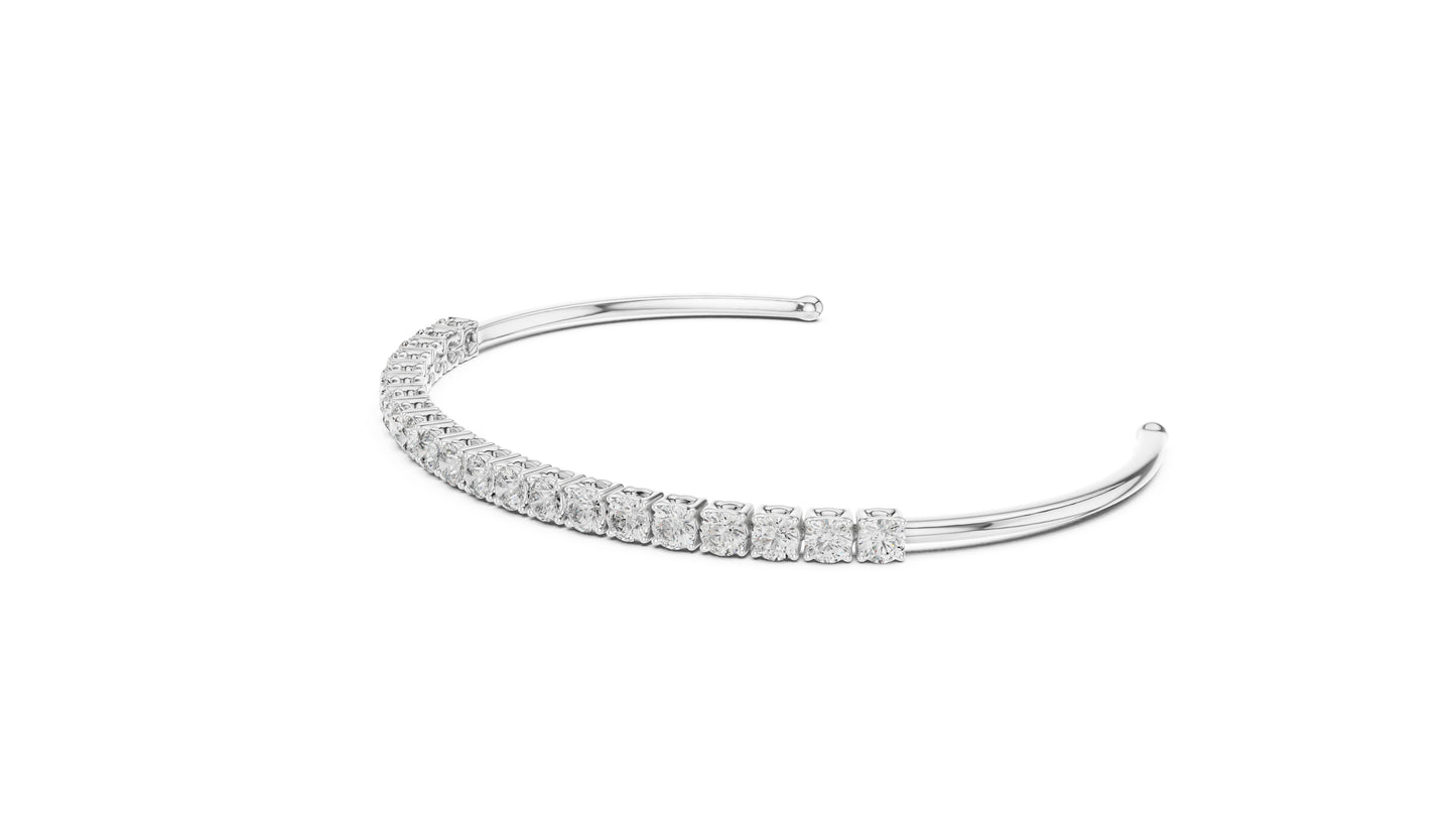 14K White Gold Round Lab-Grown Diamond Bridal Bracelet - Pure Carat