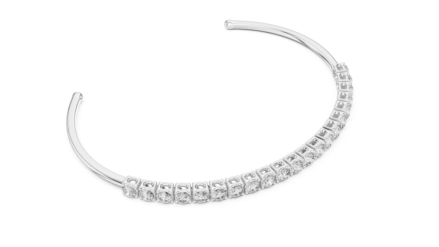 14K White Gold Round Lab-Grown Diamond Bridal Bracelet - Pure Carat