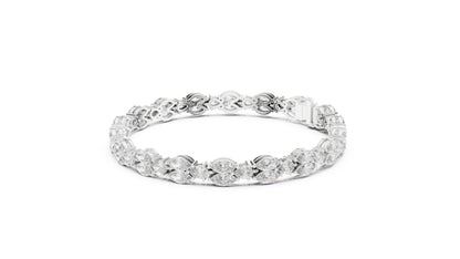 14k Rose Gold Pear/Marquise Lab-Grown Diamond Anniversary Bracelet for Women | Pure Carat