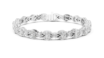 14k Rose Gold Pear/Marquise Lab-Grown Diamond Anniversary Bracelet for Women | Pure Carat