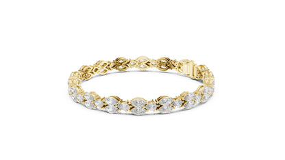 14k Rose Gold Pear/Marquise Lab-Grown Diamond Anniversary Bracelet for Women | Pure Carat