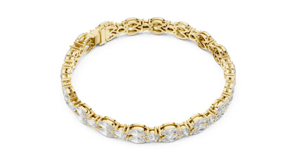 14k Rose Gold Pear/Marquise Lab-Grown Diamond Anniversary Bracelet for Women | Pure Carat