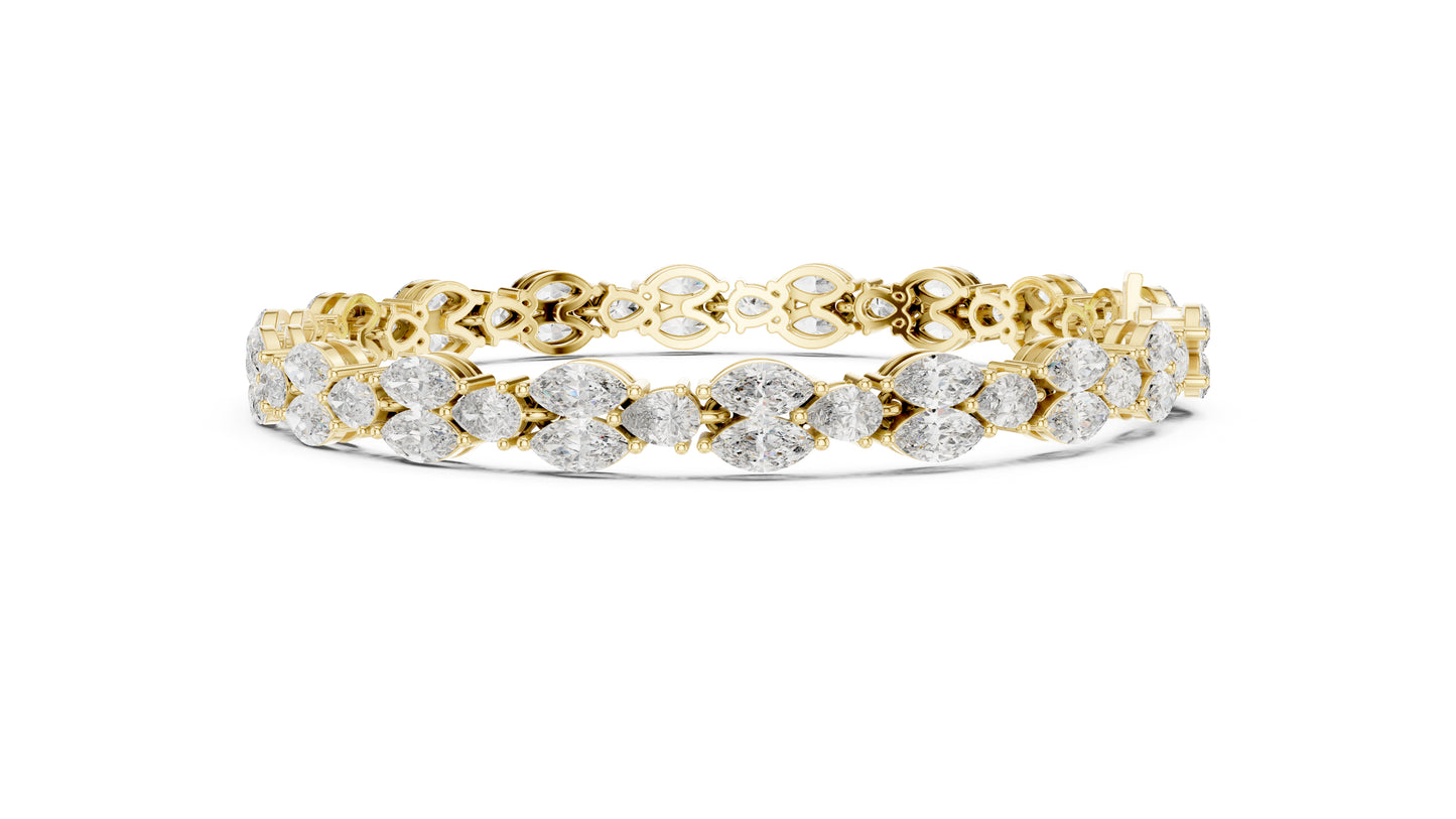 14k Rose Gold Pear/Marquise Lab-Grown Diamond Anniversary Bracelet for Women | Pure Carat