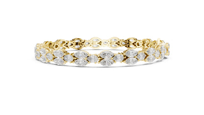 14k Rose Gold Pear/Marquise Lab-Grown Diamond Anniversary Bracelet for Women | Pure Carat