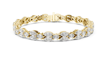 14k Rose Gold Pear/Marquise Lab-Grown Diamond Anniversary Bracelet for Women | Pure Carat