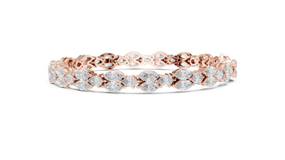 14k Rose Gold Pear/Marquise Lab-Grown Diamond Anniversary Bracelet for Women | Pure Carat