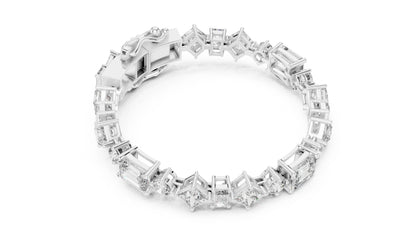 14k Yellow Gold Emerald/Princess/Round Lab-Grown Diamond Wedding Bracelet | Pure Carat