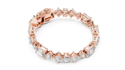 14k Yellow Gold Emerald/Princess/Round Lab-Grown Diamond Wedding Bracelet | Pure Carat