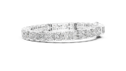 18k Yellow Gold Princess Lab-Grown Diamond Party Wear Bracelet for Women | Pure Carat