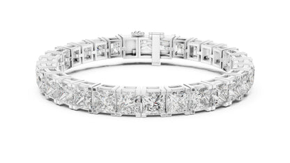 18k Yellow Gold Princess Lab-Grown Diamond Party Wear Bracelet for Women | Pure Carat