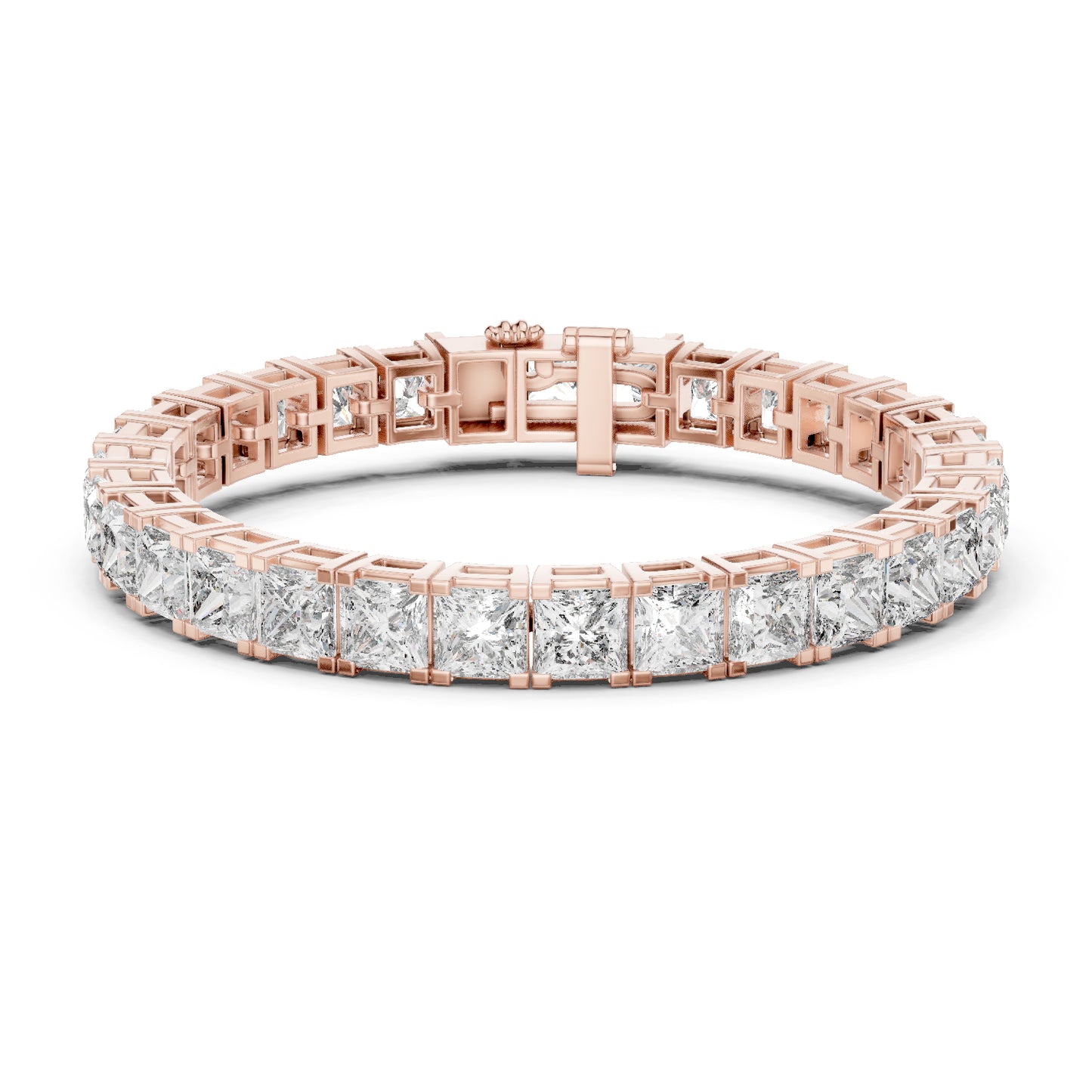 18k Yellow Gold Princess Lab-Grown Diamond Party Wear Bracelet for Women | Pure Carat