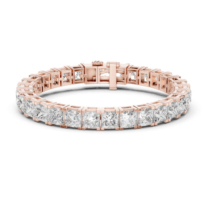18k Yellow Gold Princess Lab-Grown Diamond Party Wear Bracelet for Women | Pure Carat