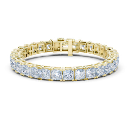 18k Yellow Gold Princess Lab-Grown Diamond Party Wear Bracelet for Women | Pure Carat