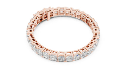 18k Yellow Gold Princess Lab-Grown Diamond Party Wear Bracelet for Women | Pure Carat